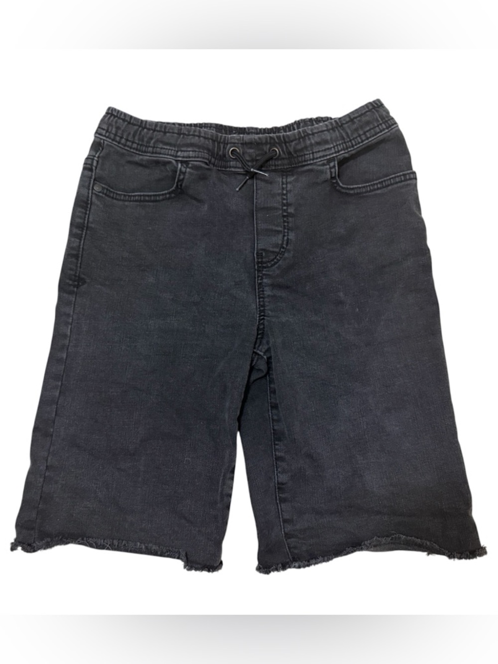Art Class Boys Easy On/Off Drawstring Super Stretch Shorts Black Denim L (12/14)